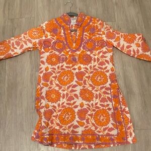 Gretchen Scott Floral Orange and Pink Women's Top